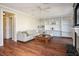 Living room with hardwood floors, built-in shelving and fireplace at 8896 Dove Cove Dr, Las Vegas, NV 89129