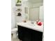 Stylish bathroom featuring a vanity, open shelves, and modern fixtures at 965 Nevada State Dr # 1202, Henderson, NV 89002