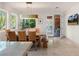 Bright dining room with wooden table and access to backyard patio at 1635 Liege Dr, Henderson, NV 89012