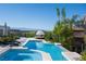 Luxury pool and spa with mountain views and ample lounge space at 1635 Liege Dr, Henderson, NV 89012