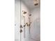 Walk-in shower featuring double shower heads and marble walls at 1635 Liege Dr, Henderson, NV 89012