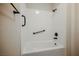 Clean bathroom with a shower/tub combo and grab bars at 2768 Liberation Dr, Henderson, NV 89044