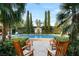 Relaxing pool area with a fountain and comfortable seating at 3074 Monte Rosa Ave, Las Vegas, NV 89120