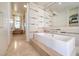 Spa-like bathroom with soaking tub and modern tile at 3726 Las Vegas Blvd # 2702, Las Vegas, NV 89158