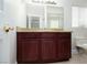 Bathroom with granite vanity and toilet at 3925 Larkcrest St, Las Vegas, NV 89129