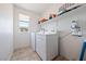 Laundry room features washer, dryer, and shelving for storage at 3981 E Teller Dr, Pahrump, NV 89061