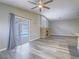 Living area with sliding glass door access to pool and fireplace feature at 414 Maritocca Ave, North Las Vegas, NV 89031