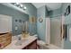 Charming bathroom with a shower/tub combo and updated vanity at 6104 Talbot Springs Ct, North Las Vegas, NV 89081