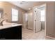 Bathroom with double vanity and shower at 7122 Rocket Launch St, North Las Vegas, NV 89084