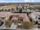 Aerial view of single-Gathering home with a large backyard and pool at 7307 Iron Oak Ave, Las Vegas, NV 89113