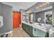 Elegant bathroom with double vanity and a large shower at 9131 Sangria Ln, Las Vegas, NV 89147