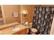 Clean bathroom with shower, toilet and vanity at 9975 Peace Way # 2089, Las Vegas, NV 89147