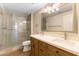 Updated bathroom, featuring a double vanity and walk-in shower at 10550 W Alexander Rd # 1156, Las Vegas, NV 89129