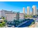 Aerial view of a condo building near the Las Vegas Strip at 205 E Harmon Ave # 1012, Las Vegas, NV 89169