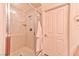 Large shower with glass enclosure in a well-lit bathroom at 2555 Hampton Rd # 3206, Henderson, NV 89052