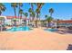 Community pool and spa with lounge chairs and shade at 2725 S Nellis Blvd # 1140, Las Vegas, NV 89121