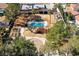 Aerial view showing the property's expansive backyard, pool, and landscaping at 3070 Mann St, Las Vegas, NV 89146