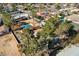 Aerial view of a large property with a pool, tennis court and lush landscaping at 3070 Mann St, Las Vegas, NV 89146