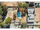 Aerial view of a house with a pool and garden at 3070 Mann St, Las Vegas, NV 89146