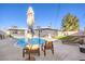 Relaxing backyard oasis with a kidney-shaped pool and lounge chairs at 3809 San Angelo Ave, Las Vegas, NV 89102