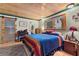 Main bedroom with wood floors and southwestern decor at 4187 Matterhorn Way, Mount Charleston, NV 89124