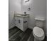 Stylish bathroom featuring a white vanity and vessel sink at 4231 E Kellogg Rd, Pahrump, NV 89061