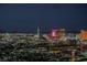 Night view of Las Vegas skyline, featuring the Stratosphere Tower at 4381 W Flamingo Rd # 28316, Las Vegas, NV 89103