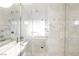 Spa-like bathroom with marble finishes, soaking tub and shower at 4381 W Flamingo Rd # 28316, Las Vegas, NV 89103