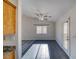 Dining area with wood-look floors and access to the backyard at 5020 Valero Ct, Pahrump, NV 89060