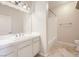 Clean bathroom with white vanity, bathtub, and tile floor at 5250 S Rainbow Blvd # 2056, Las Vegas, NV 89118