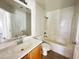 Bathroom with a single sink vanity and bathtub at 938 Cantabria Heights Ave, Las Vegas, NV 89183