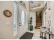 Bright entryway with tile floors, and wooden staircase at 939 Paisley St, Las Vegas, NV 89145