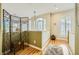 Upstairs hallway with hardwood floors and a room divider at 939 Paisley St, Las Vegas, NV 89145