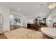 Open concept kitchen and living area with hardwood floors at 10779 Crown Ct, Las Vegas, NV 89141