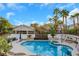 Inviting pool and spa with ample patio space at 10779 Crown Ct, Las Vegas, NV 89141