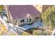 Aerial view of house, showing backyard patio and landscaping at 1715 Mesquite Ct, Henderson, NV 89014