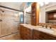 Bathroom with double vanity and large walk-in shower at 1715 Mesquite Ct, Henderson, NV 89014