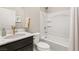 Bathroom with a tub, shower, and modern vanity at 2124 Danzinger Pl, Henderson, NV 89044