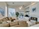 Relaxing living room with sectional sofa, fireplace & big windows at 2132 Timber Rose Dr, Las Vegas, NV 89134