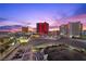 Aerial view of city skyline at sunset with distant casinos visible at 2700 Las Vegas Blvd # 809, Las Vegas, NV 89109