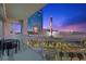 Balcony with stunning city views and modern furniture at 2700 Las Vegas Blvd # 809, Las Vegas, NV 89109