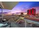 Balcony with city views at sunset, featuring comfortable seating at 2700 Las Vegas Blvd # 809, Las Vegas, NV 89109