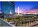 Balcony overlooking the city at sunset, showing a street view at 2700 Las Vegas Blvd # 809, Las Vegas, NV 89109