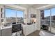 Modern home office with built-in desk and cabinets, plus city views at 2700 Las Vegas Blvd # 809, Las Vegas, NV 89109