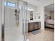 Bathroom with double vanity and shower at 320 Via Del Duomo, Henderson, NV 89011