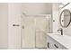 Clean bathroom with walk-in shower and updated vanity at 3400 Cabana Dr # 1108, Las Vegas, NV 89122