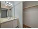 Bathroom with vanity, sink and closet at 4805 S Torrey Pines Dr # 201, Las Vegas, NV 89103