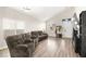 Living room with hardwood floors and recessed lighting at 6227 Legend Falls St, North Las Vegas, NV 89081