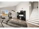 Living room with hardwood floors and a fireplace at 6227 Legend Falls St, North Las Vegas, NV 89081