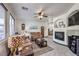 Comfortable living room with recessed lighting and fireplace at 7163 Brassica Ct, Las Vegas, NV 89148